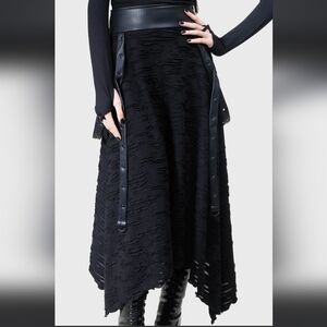 Killstar Black Textured Skirt